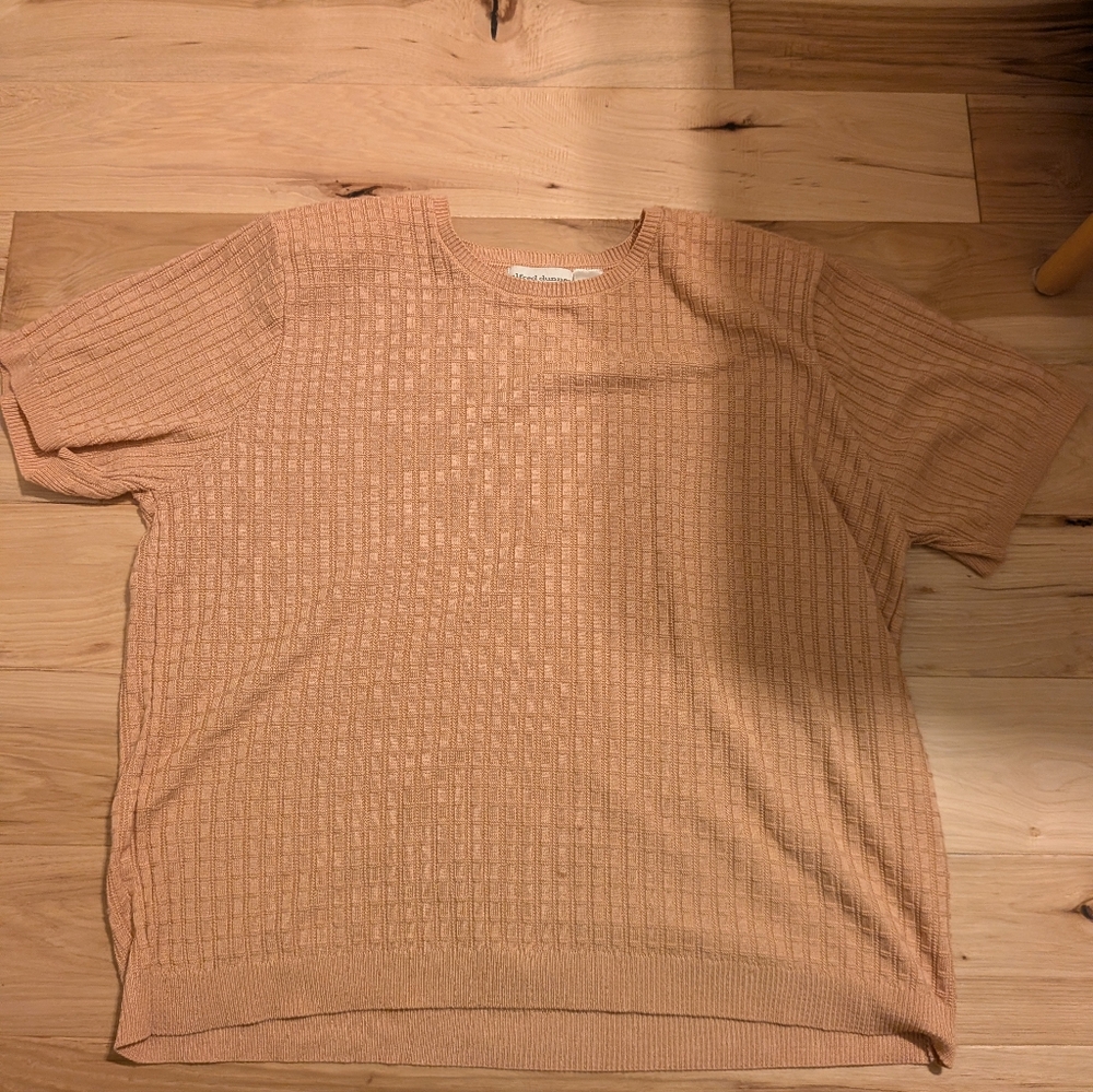 Alfred Dunner Women's 3xl Pink Ribbed Top With Shoulder Pads